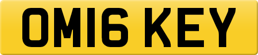 OM16 KEY private number plate